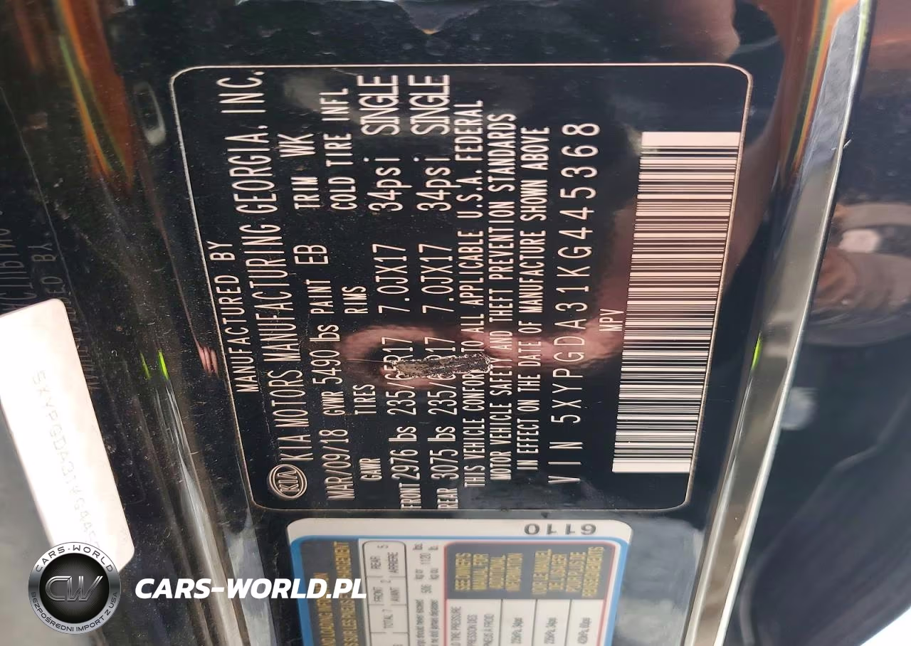 2019 Kia Sorento Lx VIN:5XYPGDA31KG445368 - 13