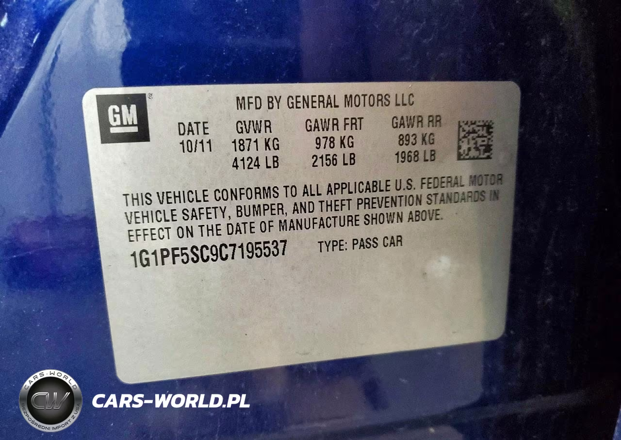 2012 Chevrolet Cruze Lt VIN:1G1PF5SC9C7195537 - 12