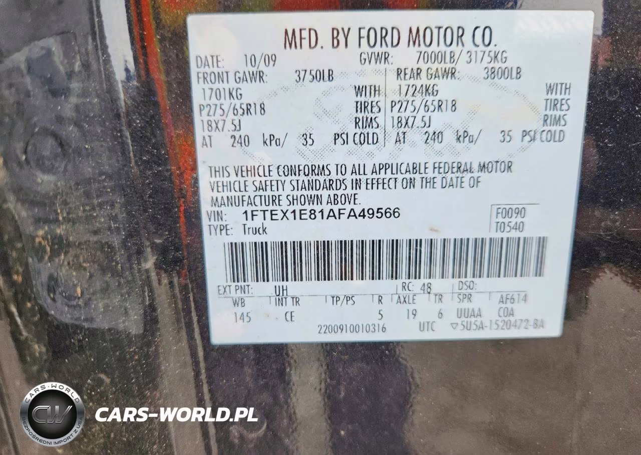 2010 Ford F150 Super Cab VIN:1FTEX1E81AFA49566 - 12
