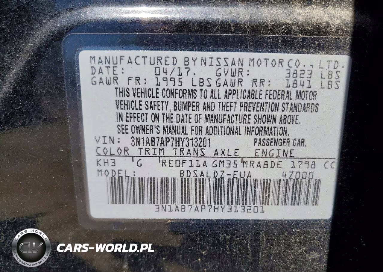 2017 Nissan Sentra Sv VIN:3N1AB7AP7HY313201 - 12