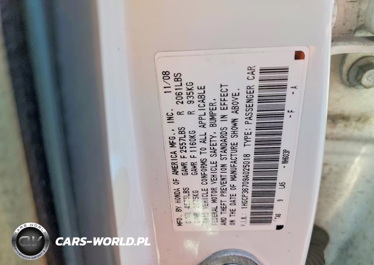 2009 Honda Accord Ex VIN:1HGCP36709A025018 - 13