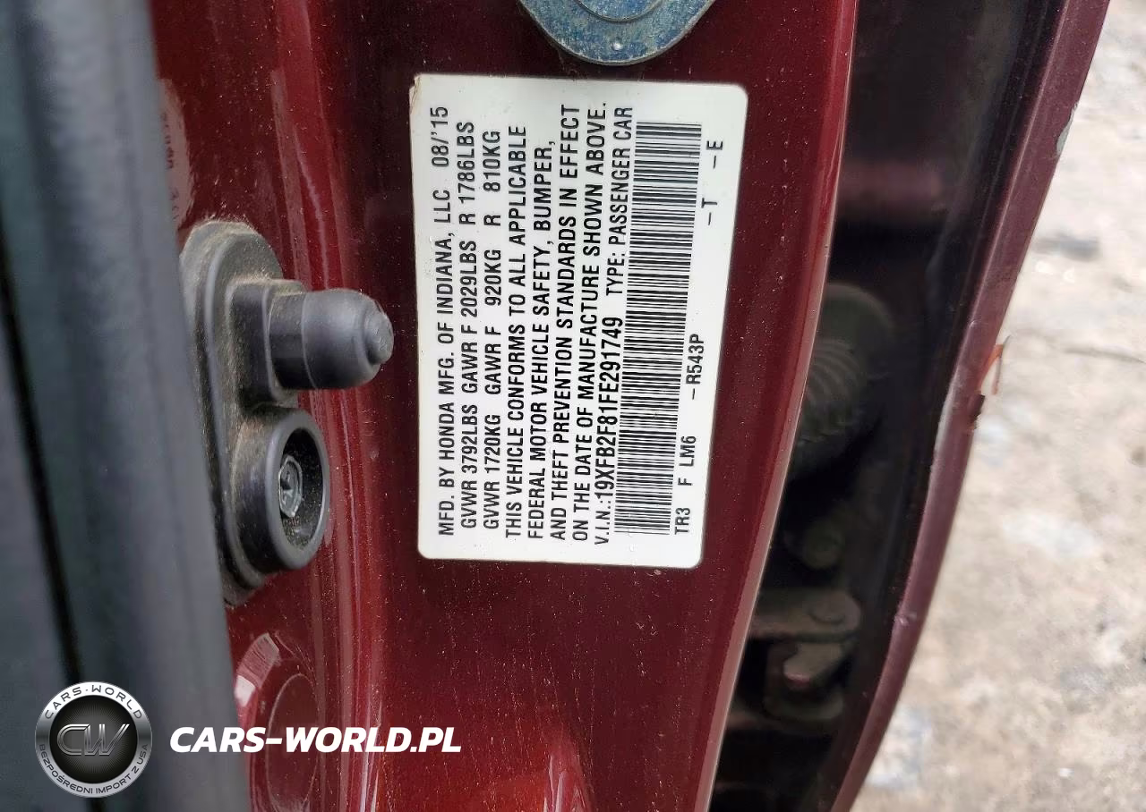 2015 Honda Civic Ex VIN:19XFB2F81FE291749 - 12