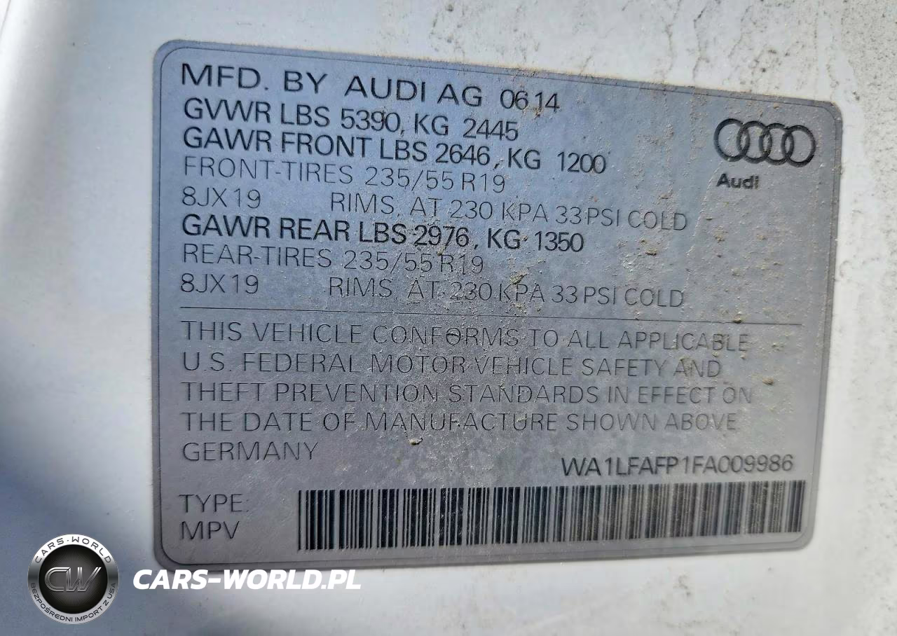 2015 Audi Q5 Premium Plus VIN:WA1LFAFP1FA009986 - 14