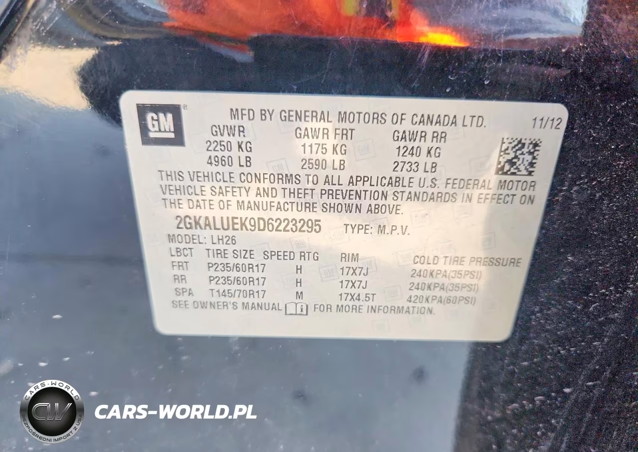 2013 GMC Terrain Slt VIN:2GKALUEK9D6223295 - 13