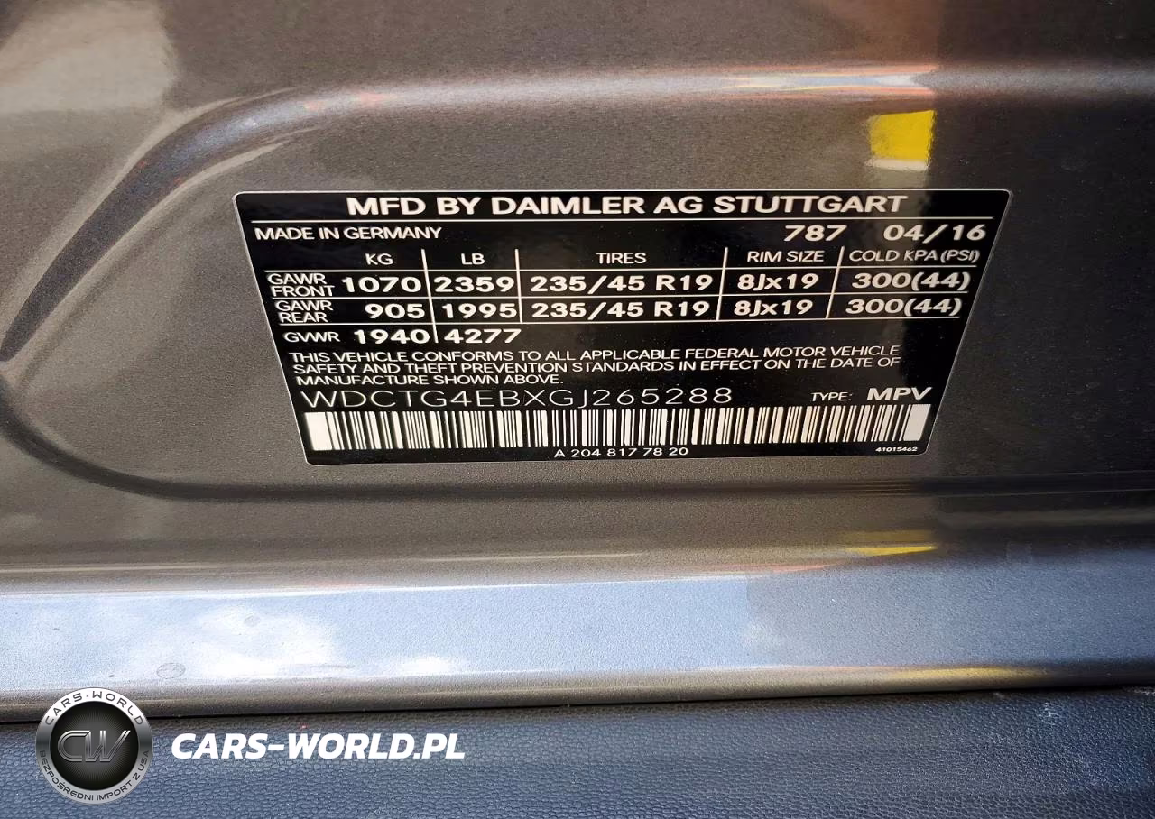 2016 Mercedes-Benz Gla 250 VIN:WDCTG4EBXGJ265288 - 12