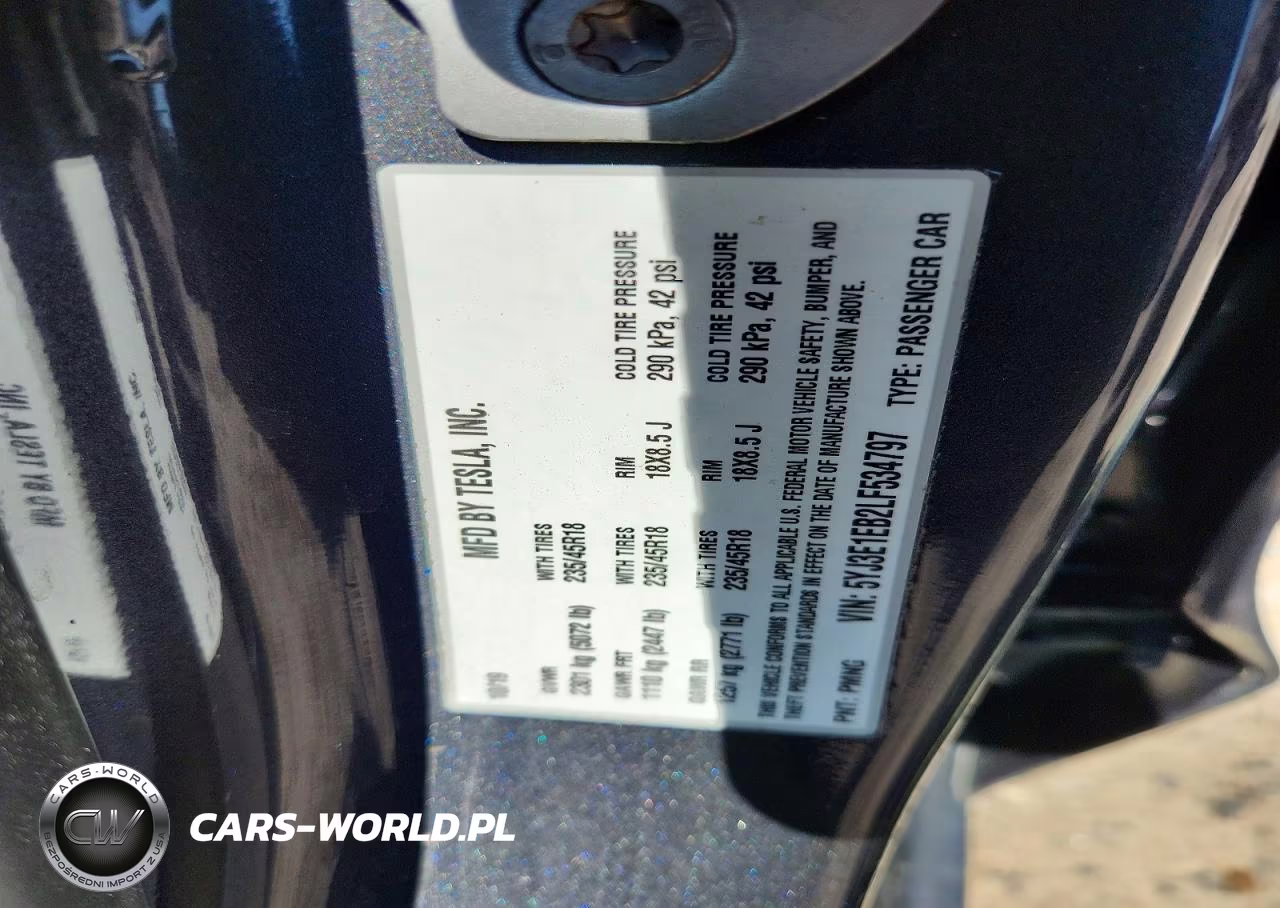 2020 Tesla Model 3 VIN:5YJ3E1EB2LF534797 - 12
