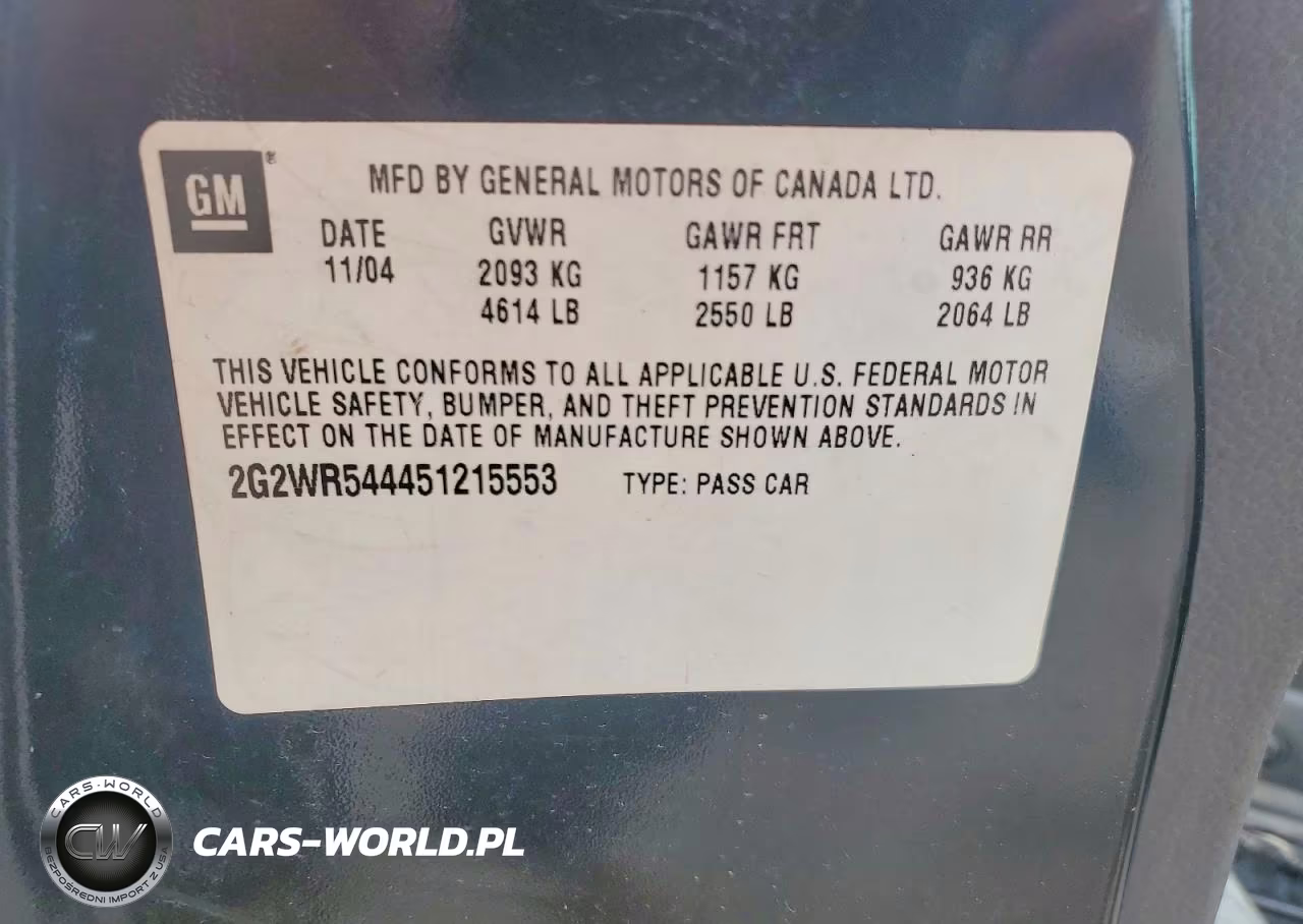 2005 Pontiac Grand Prix Gtp VIN:2G2WR544451215553 - 12