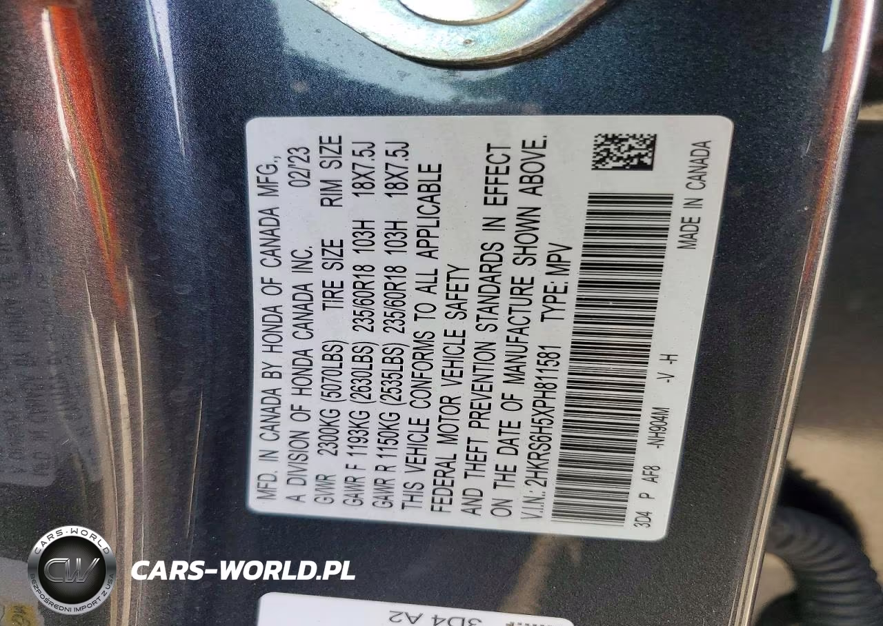 2023 Honda Cr-V Sport VIN:2HKRS6H5XPH811581 - 13