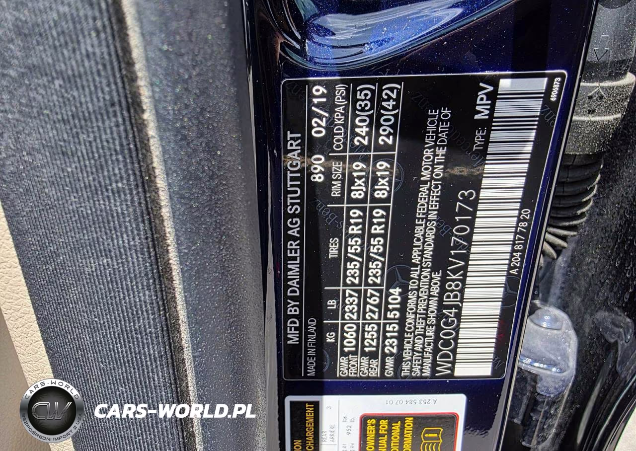 2019 Mercedes-Benz Glc 300 VIN:WDC0G4JB8KV170173 - 10