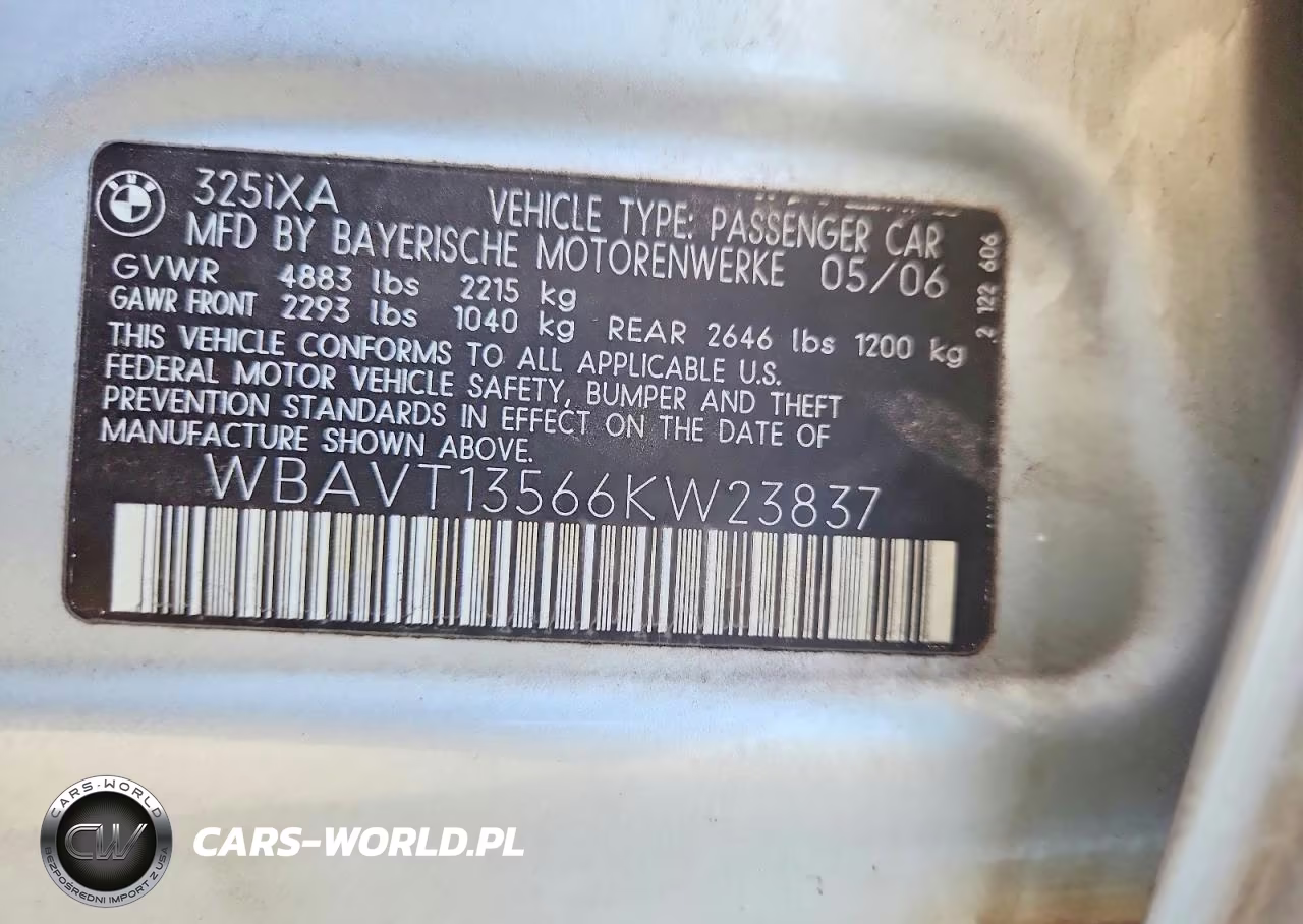 2006 BMW 325 Xit VIN:WBAVT13566KW23837 - 13