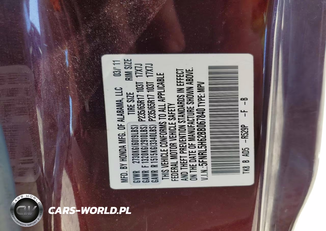2011 Honda Odyseey VIN:5FNRL5H62BB067840 - 13