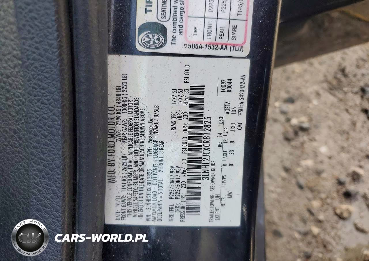 2012 Lincoln Mkz VIN:3LNHL2JCXCR812825 - 12