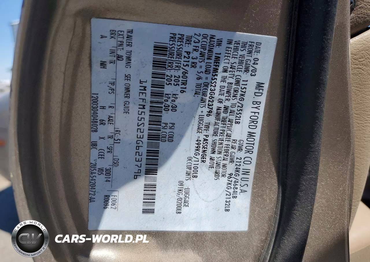 2003 Mercury Sable Ls Premium VIN:1MEFM55S23G623796 - 12