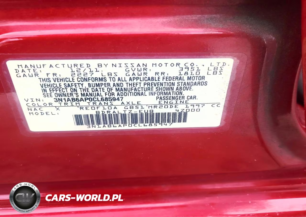 2012 Nissan Sentra 2.0 VIN:3N1AB6AP0CL685947 - 12