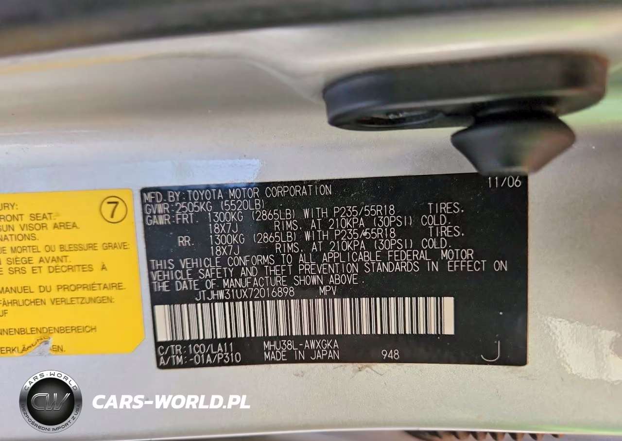 2007 Lexus Rx 400H VIN:JTJHW31UX72016898 - 13