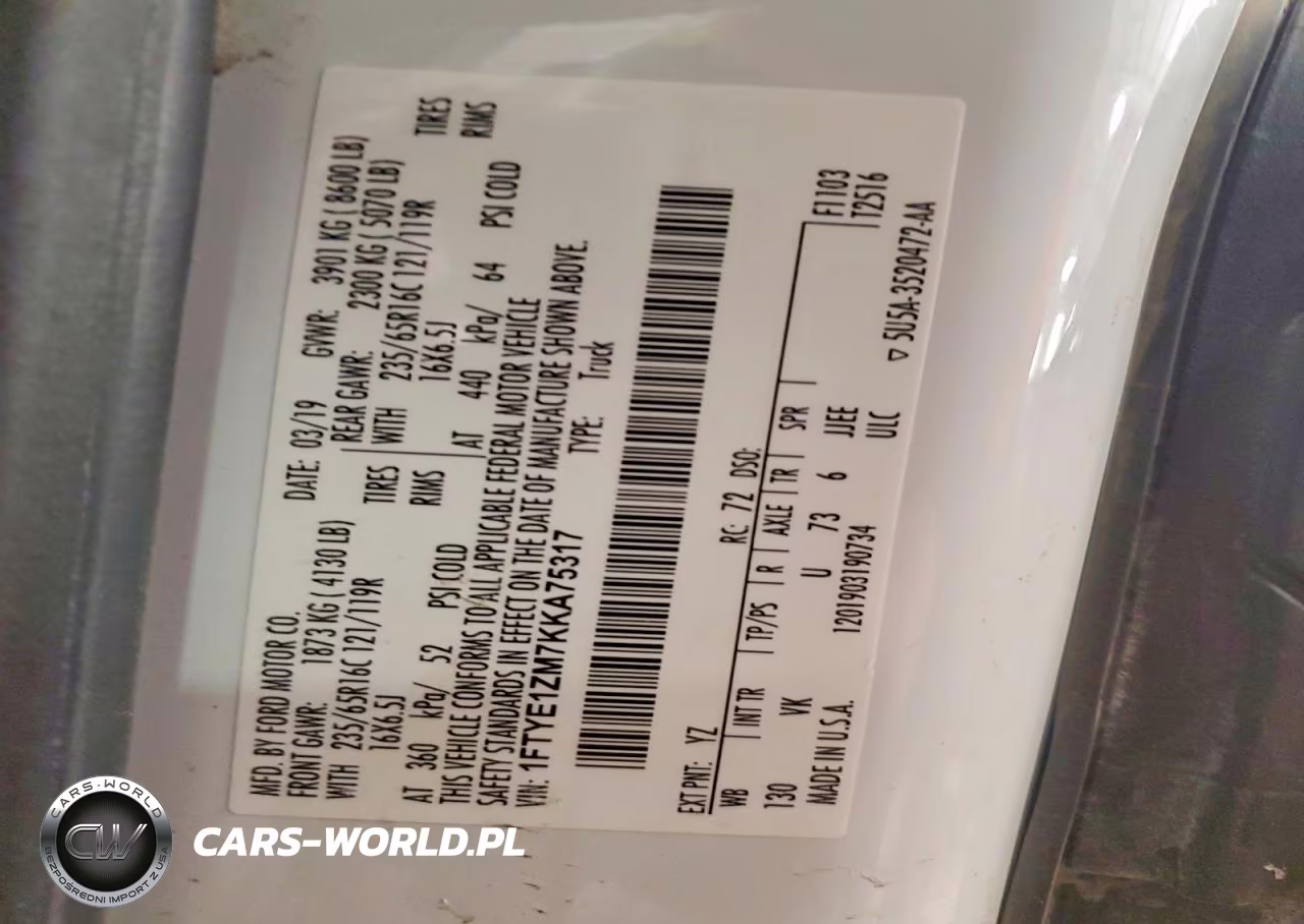 2019 Ford Transit VIN:1FTYE1ZM7KKA75317 - 12