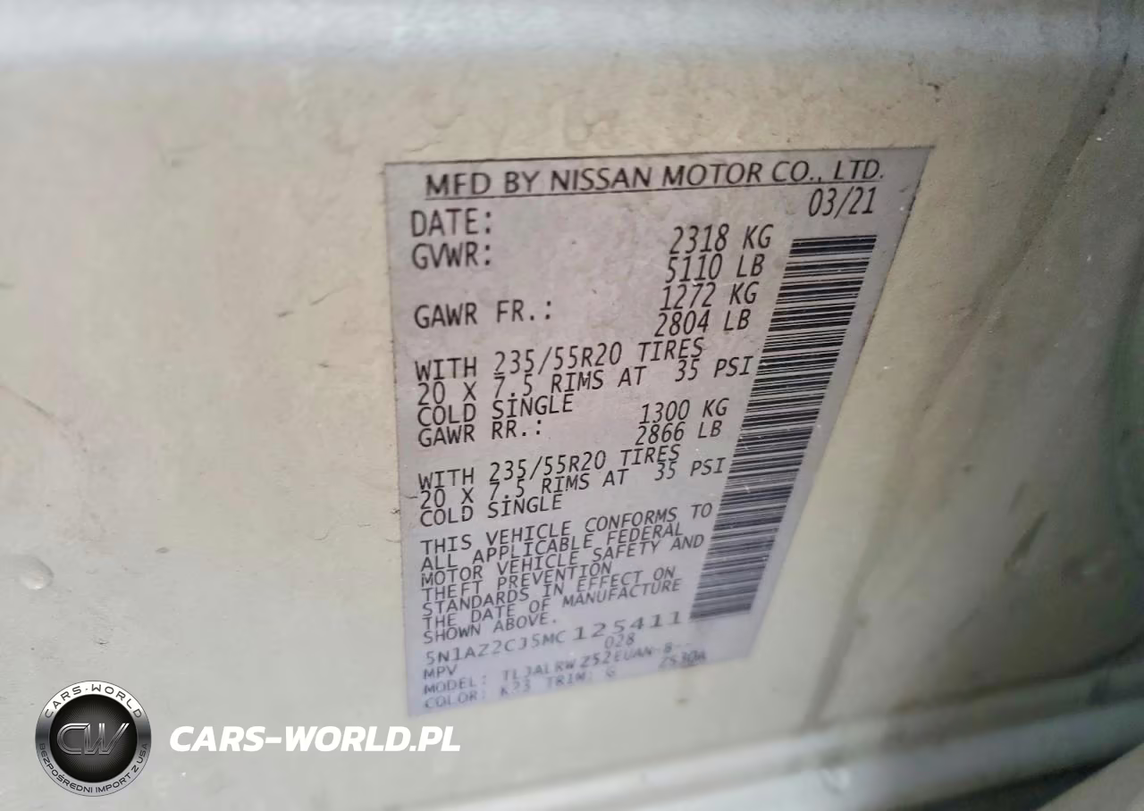 2021 Nissan Murano Sl VIN:5N1AZ2CJ5MC125411 - 13