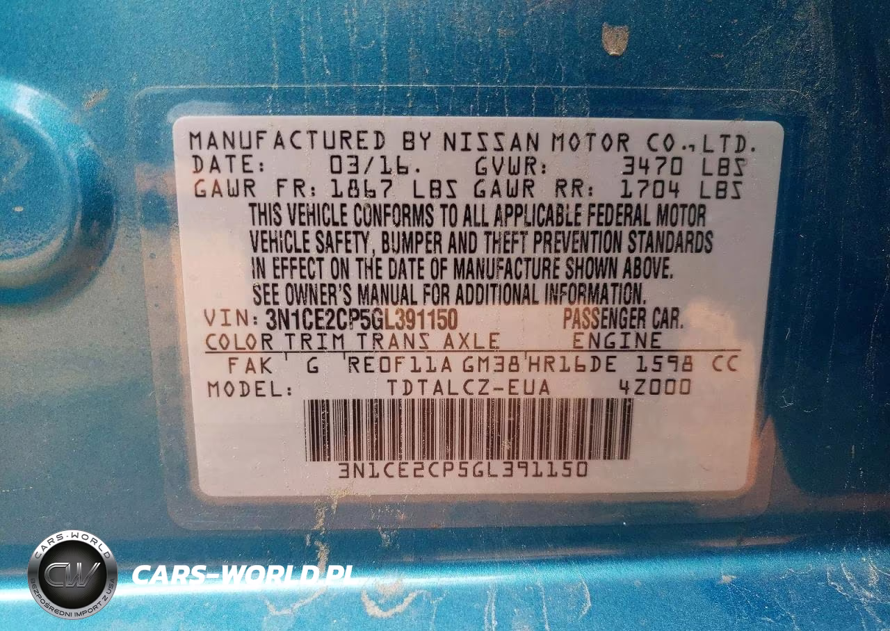 2016 Nissan Versa Note S Plus VIN:3N1CE2CP5GL391150 - 14