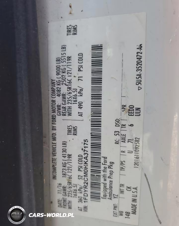 2017 Ford Transit T-250 VIN:1FDYR2CM0HKA37175 - 13