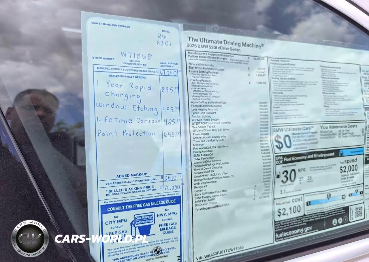 2026 BMW 530 Xi VIN:WBA53FJ01TCW71868 - 15
