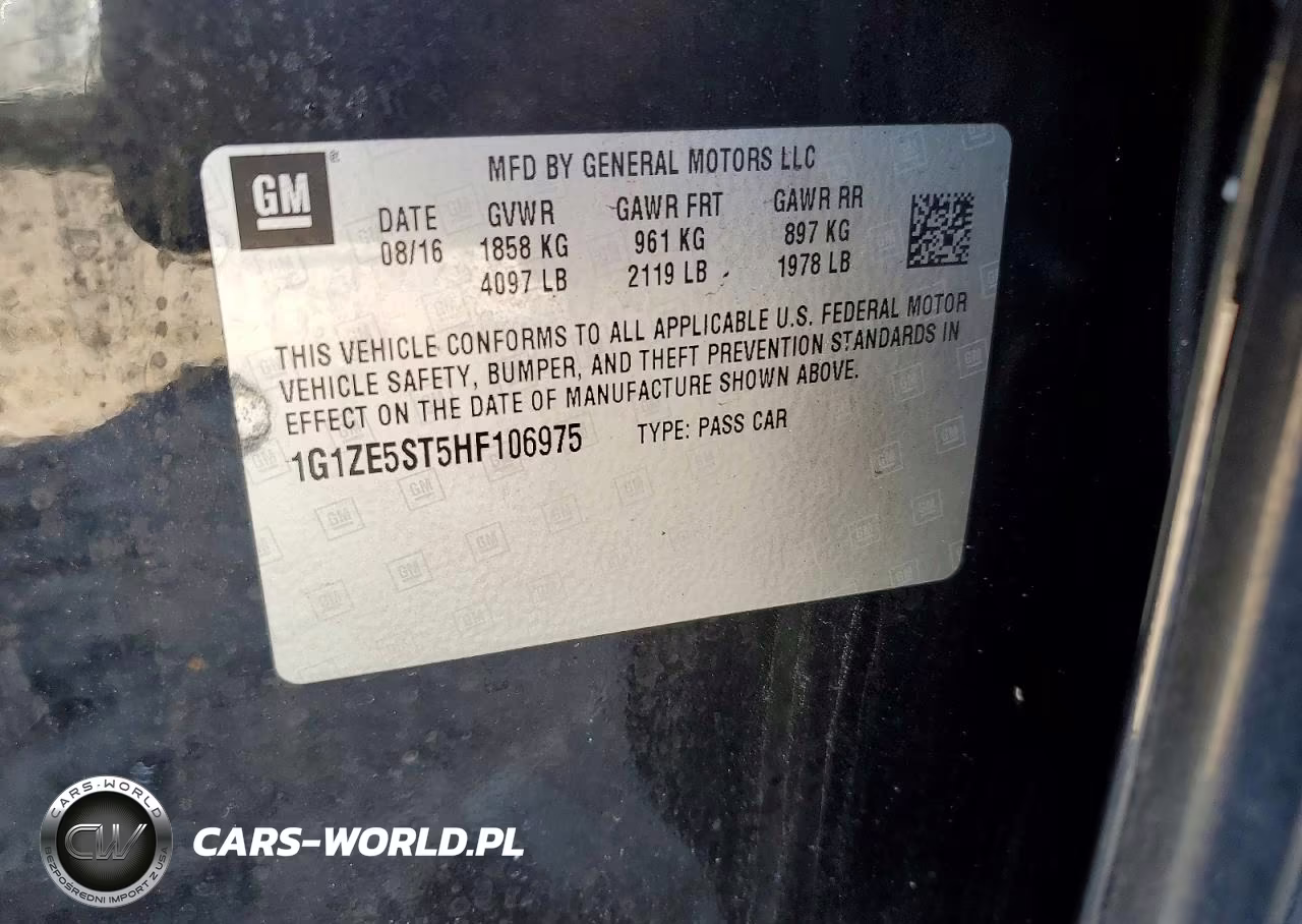 2017 Chevrolet Malibu Lt VIN:1G1ZE5ST5HF106975 - 12