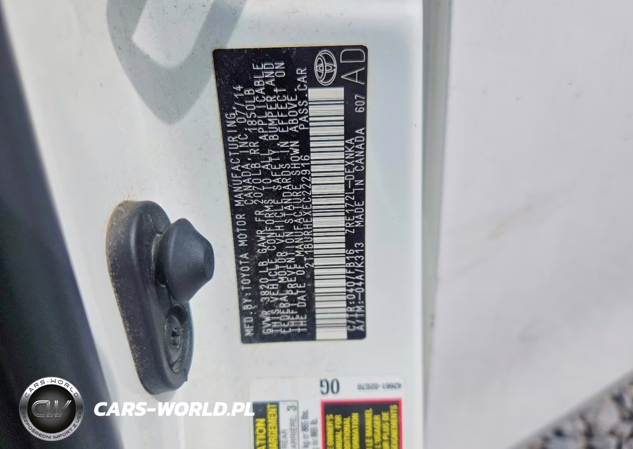 2014 Toyota Corolla Le VIN:2T1BURHEXEC222916 - 12