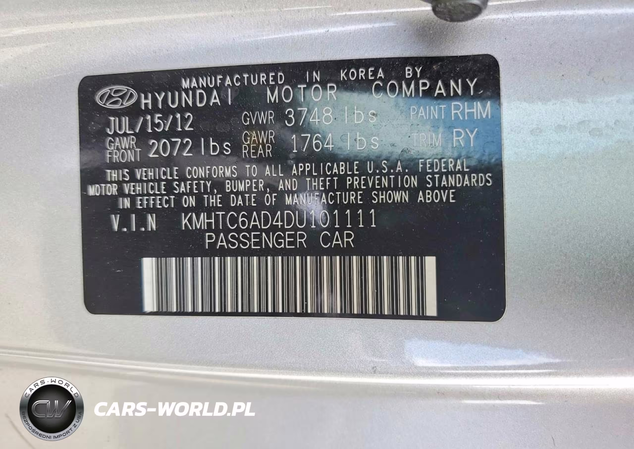 2013 Hyundai Veloster Base VIN:KMHTC6AD4DU101111 - 13