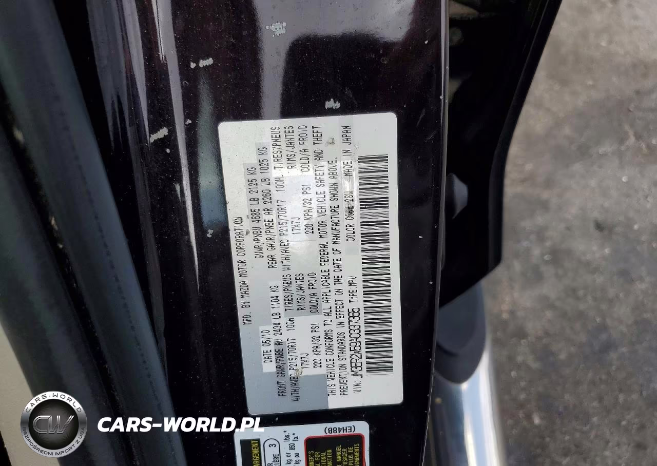 2010 Mazda Cx-7 VIN:JM3ER2W59A0337365 - 12