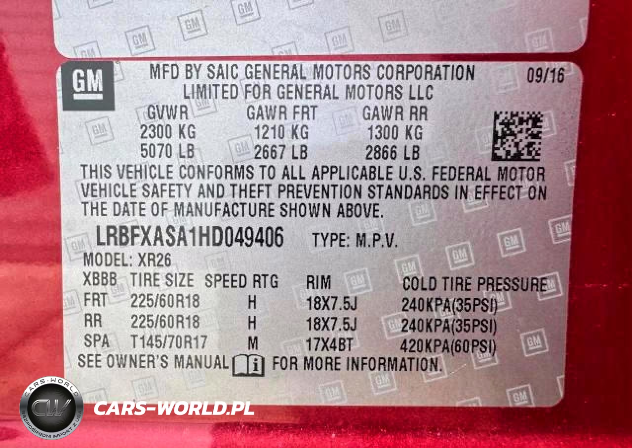 2017 Buick Envision Preferred VIN:LRBFXASA1HD049406 - 14