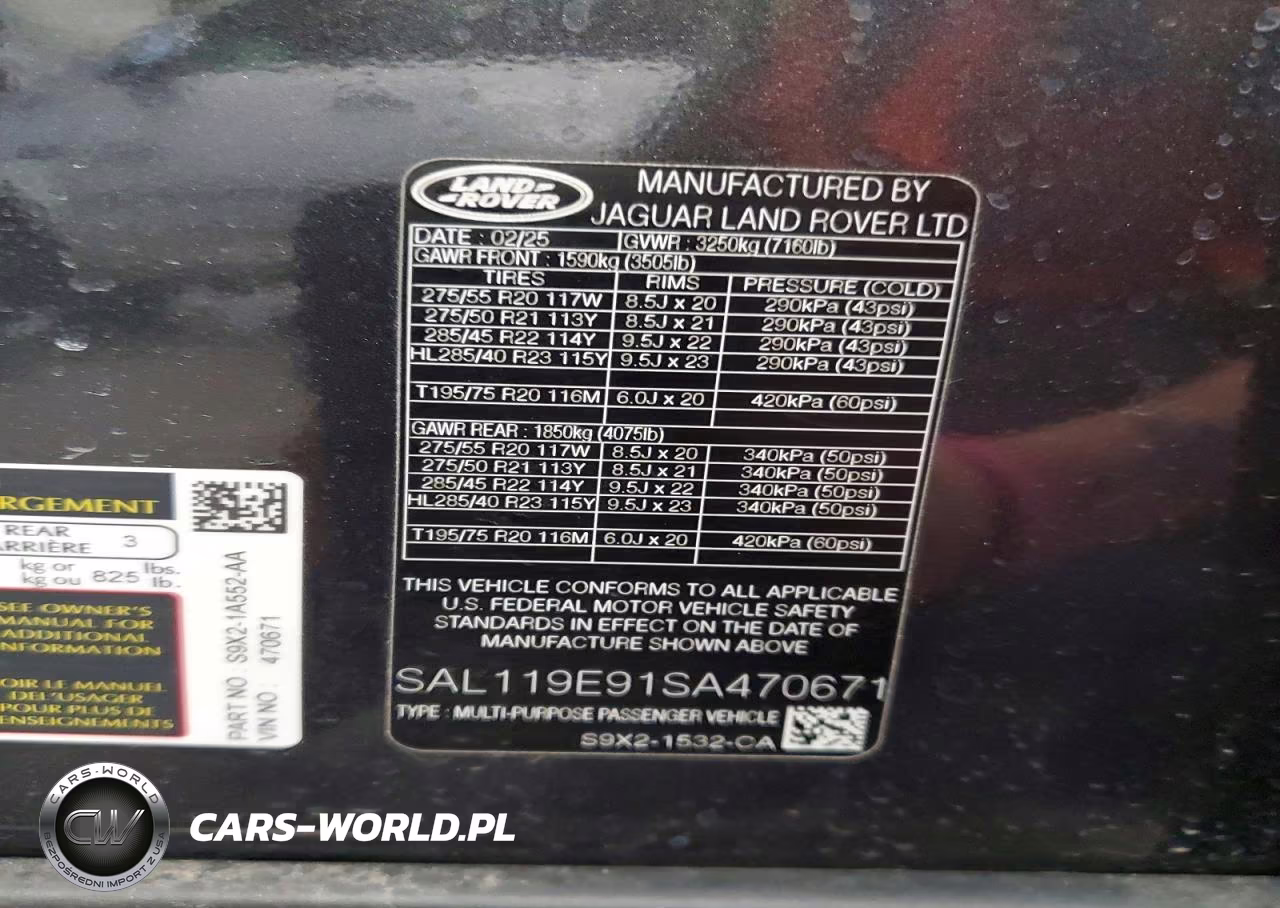 2025 Land Rover Range Rover Sport Autobiography VIN:SAL119E91SA470671 - 14