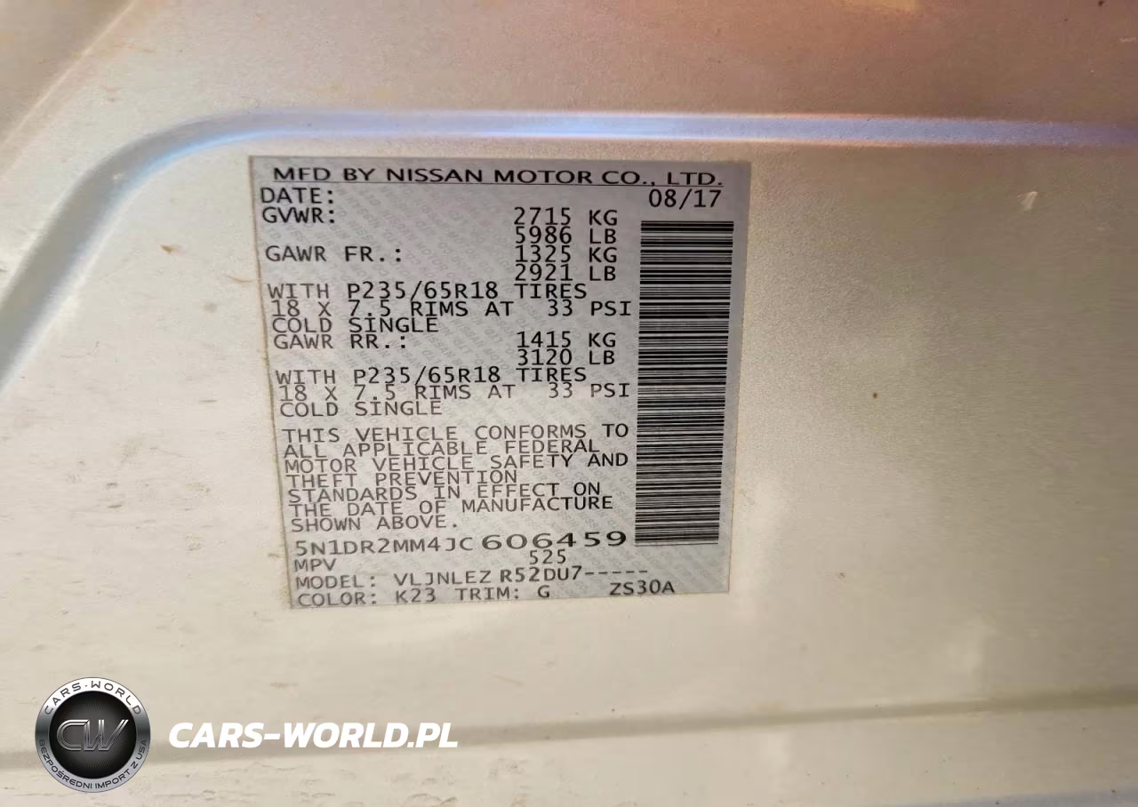 2018 Nissan Pathfinder Sv VIN:5N1DR2MM4JC606459 - 13