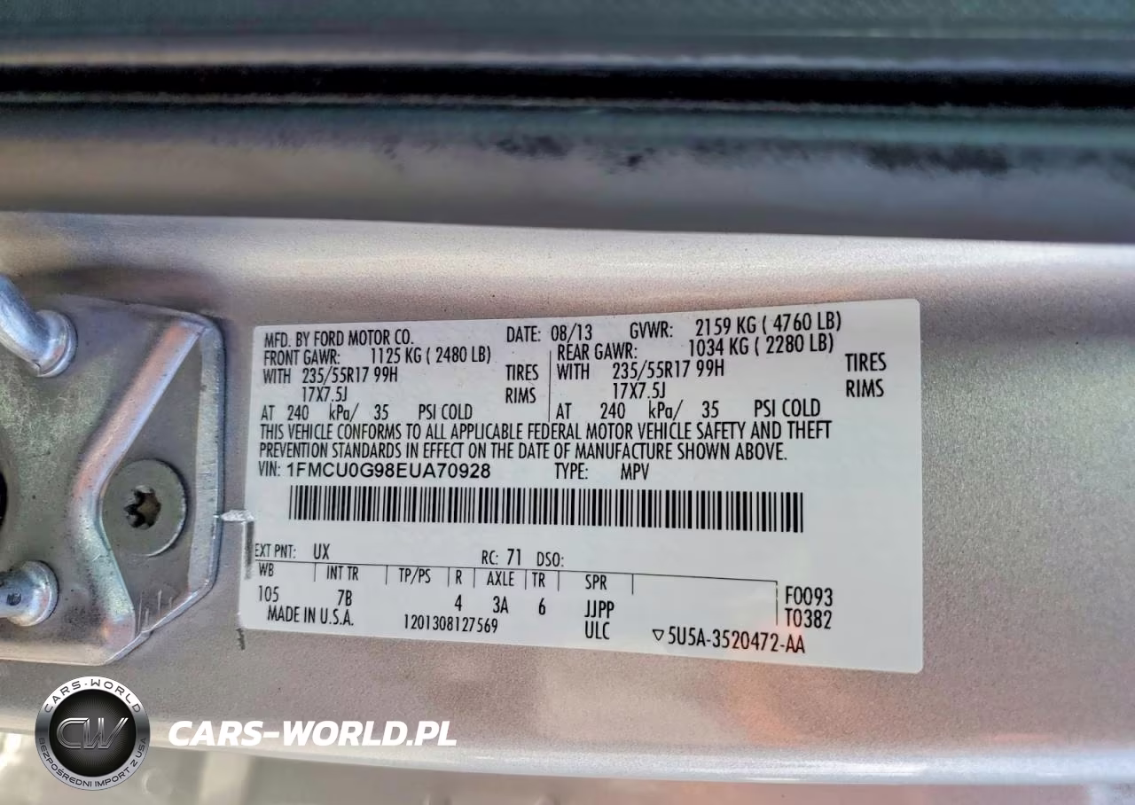 2014 Ford Escape Se VIN:1FMCU0G98EUA70928 - 13