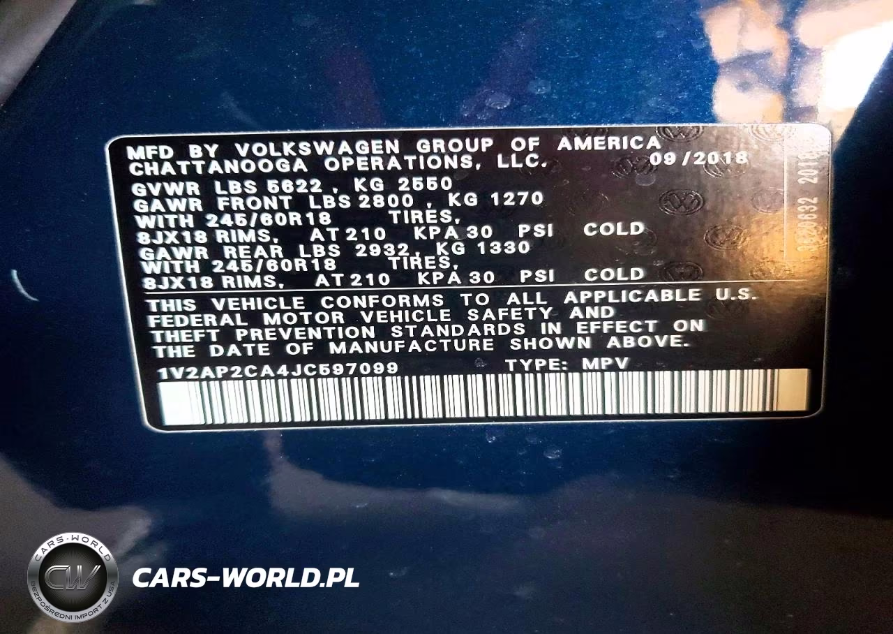 2018 Volkswagen Atlas S VIN:1V2AP2CA4JC597099 - 14
