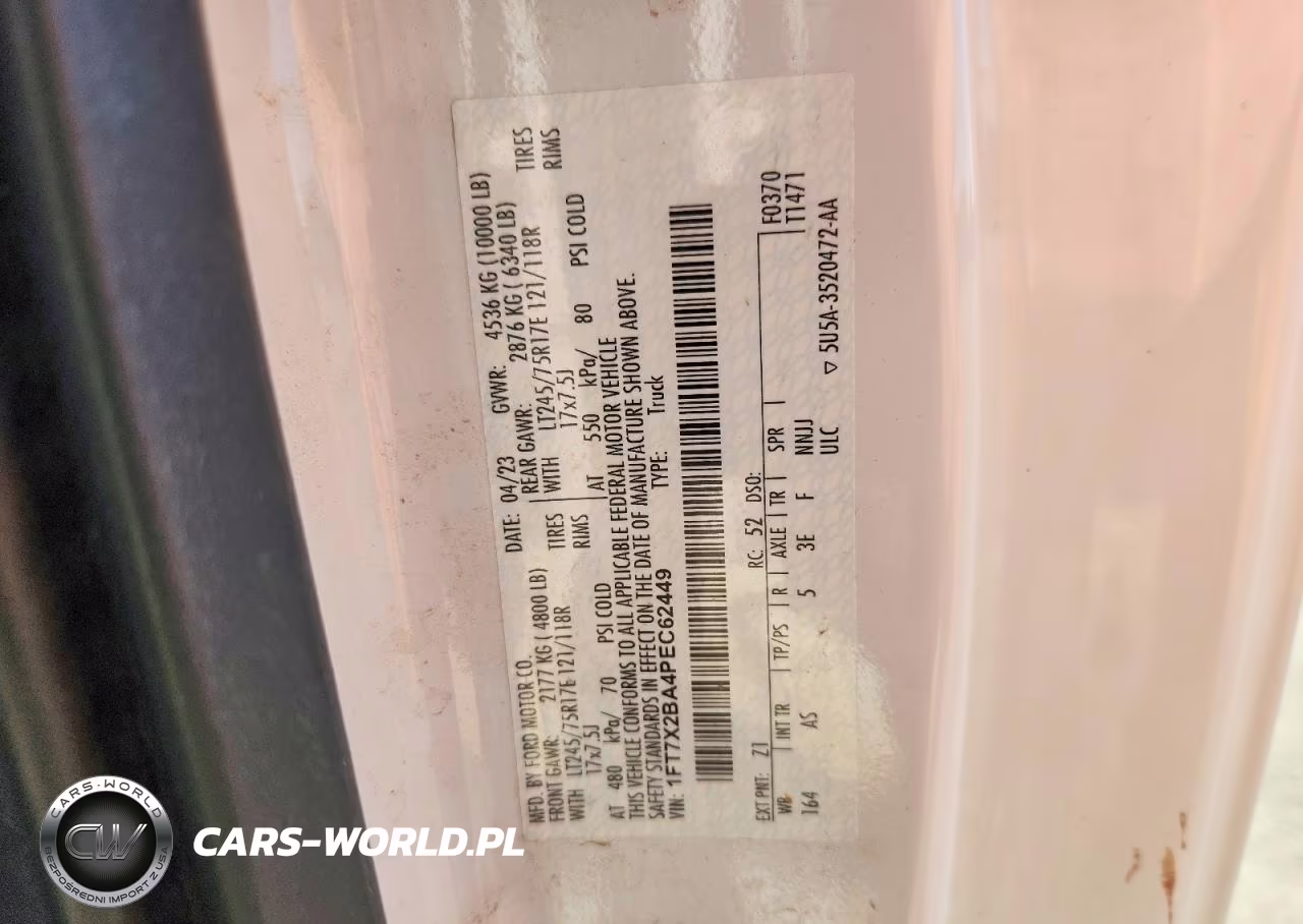 2023 Ford F250 Super Duty VIN:1FT7X2BA4PEC62449 - 12