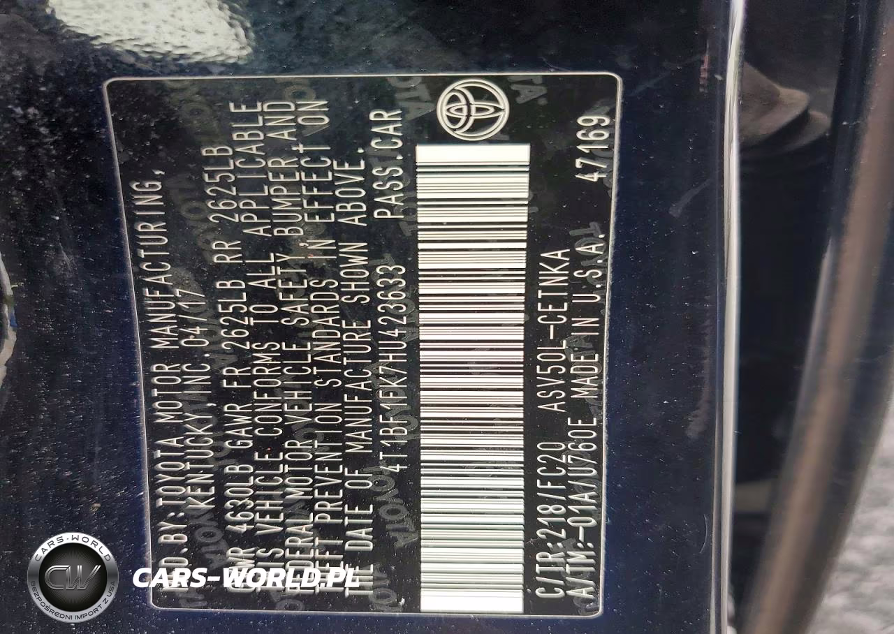 2017 Toyota Camry Le VIN:4T1BF1FK7HU423633 - 12