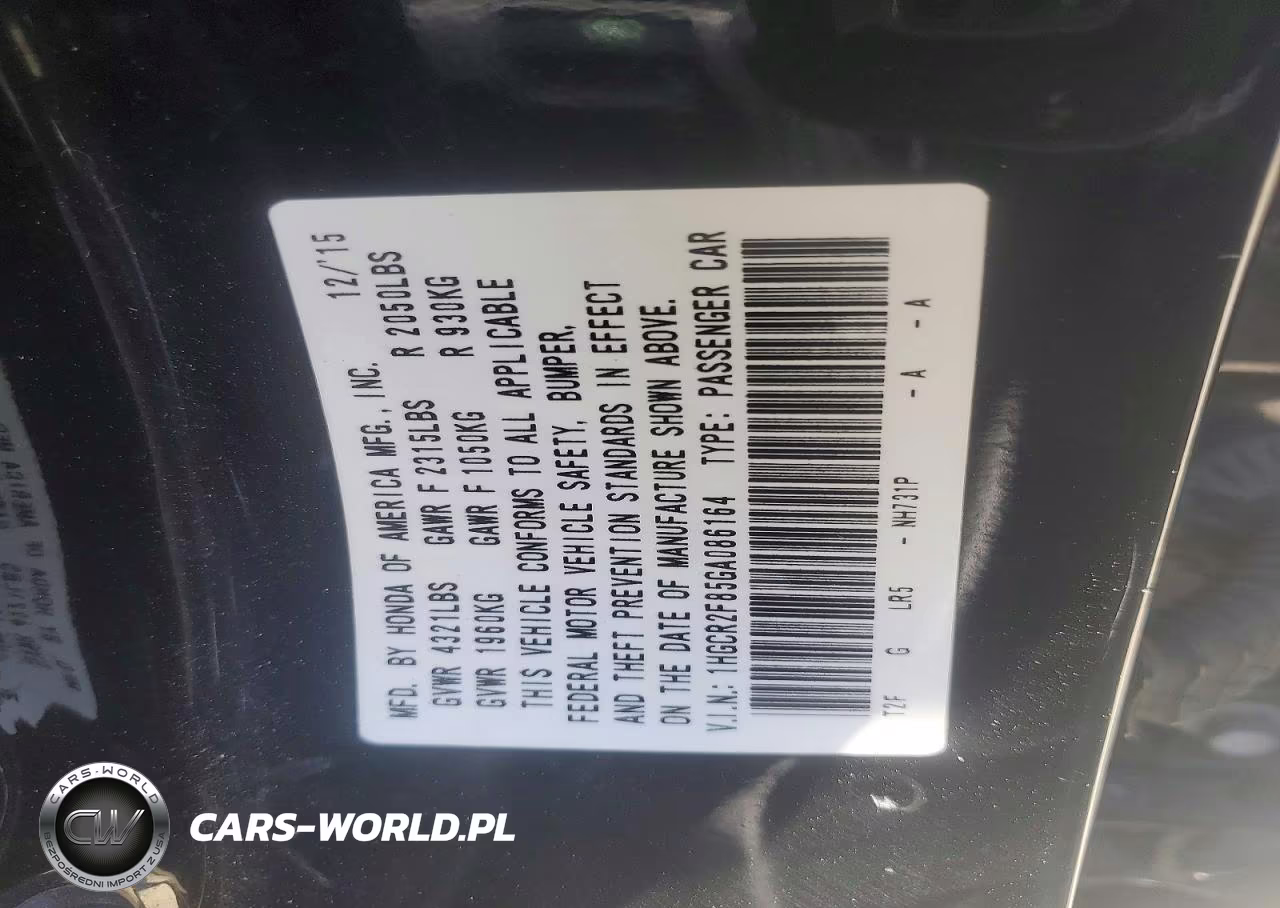 2016 Honda Accord Exl VIN:1HGCR2F85GA086164 - 12