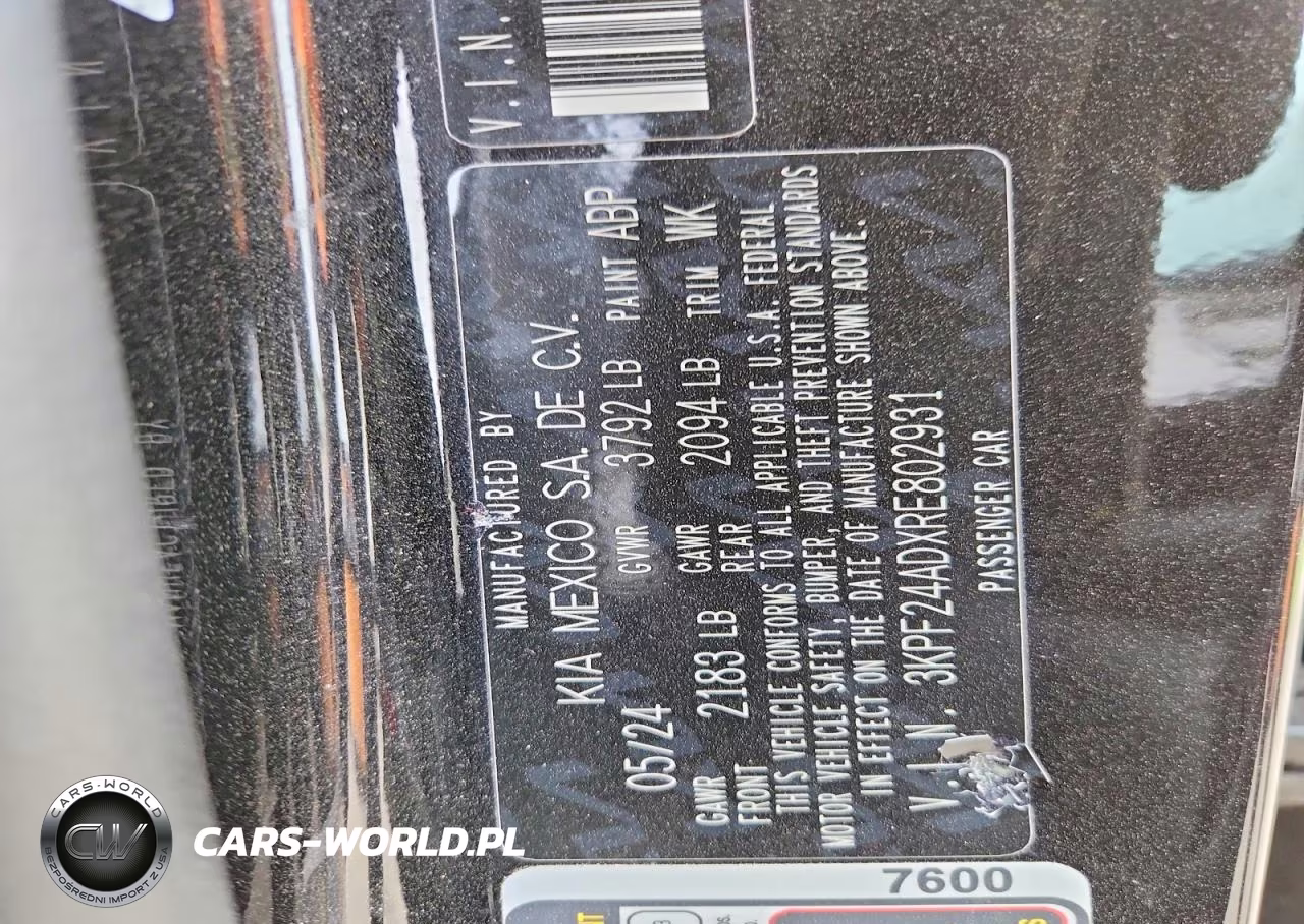 2024 Kia Forte Lx VIN:3KPF24ADXRE802931 - 12
