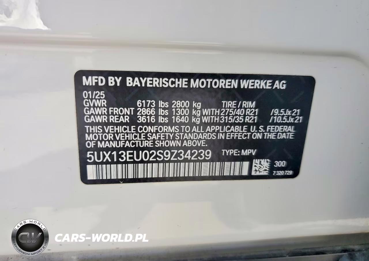 2025 BMW X5 Sdrive40I VIN:5UX13EU02S9Z34239 - 13