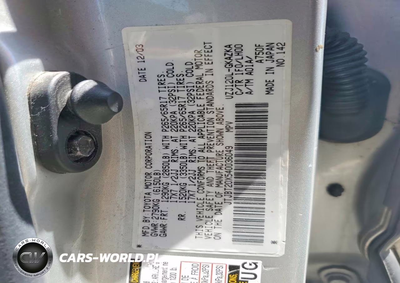 2004 Lexus Gx 470 VIN:JTJBT20X540036049 - 13