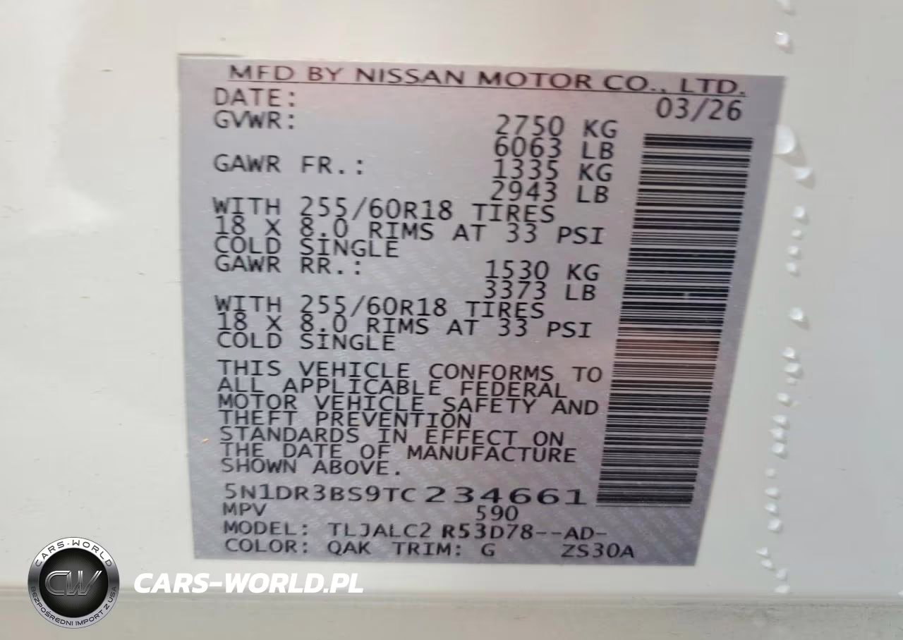 2026 Nissan Pathfinder Sv VIN:5N1DR3BS9TC234661 - 13