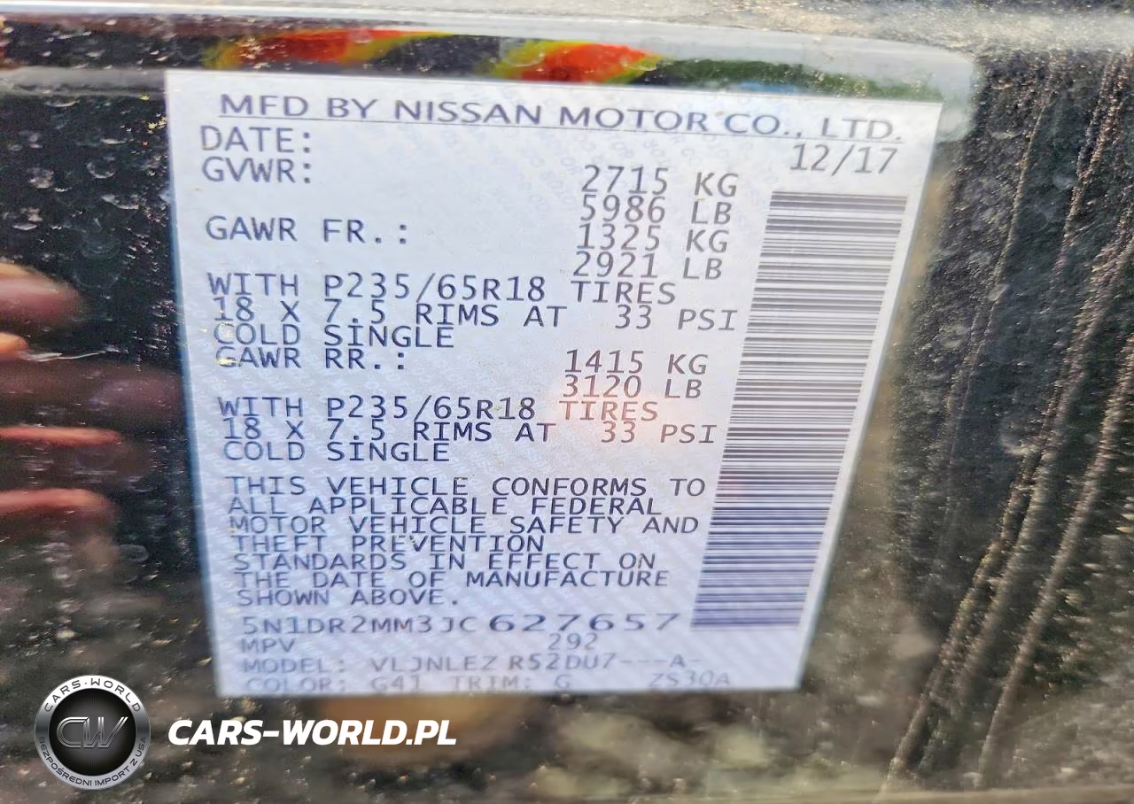 2018 Nissan Pathfinder Sv VIN:5N1DR2MM3JC627657 - 13