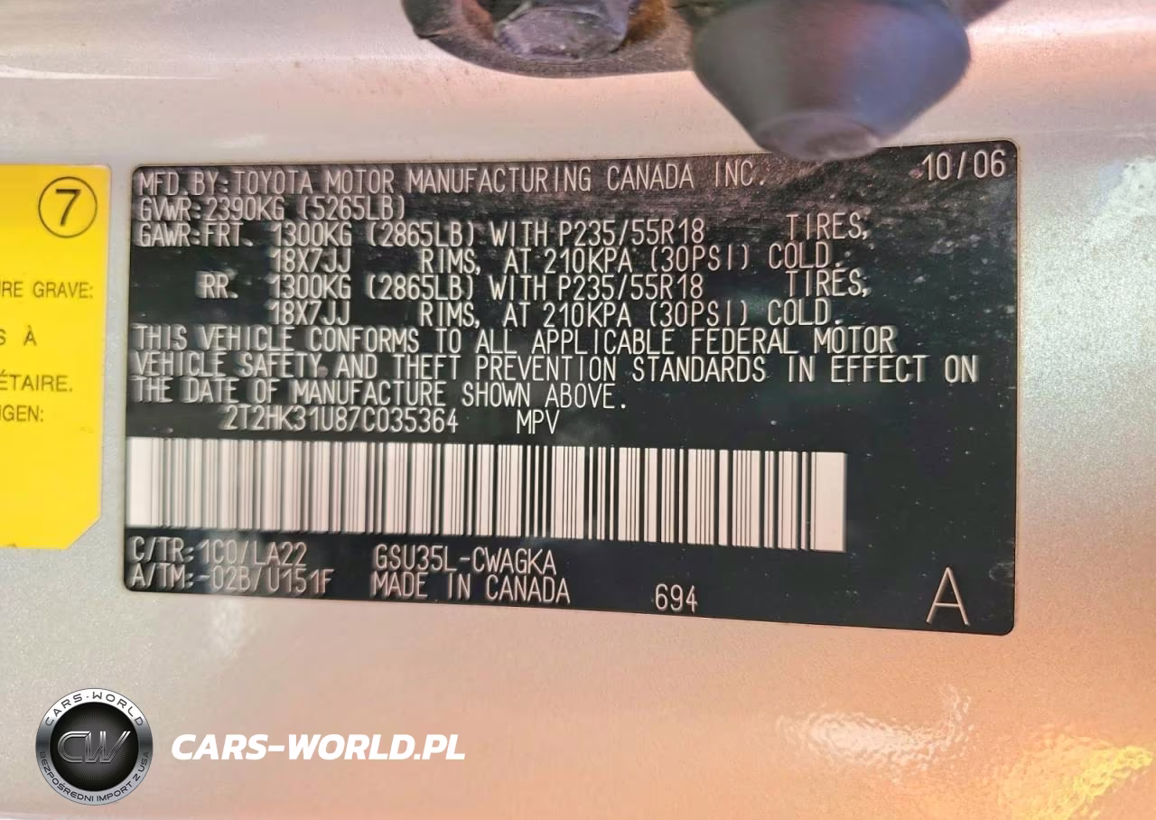 2007 Lexus Rx 350 VIN:2T2HK31U87C035364 - 13