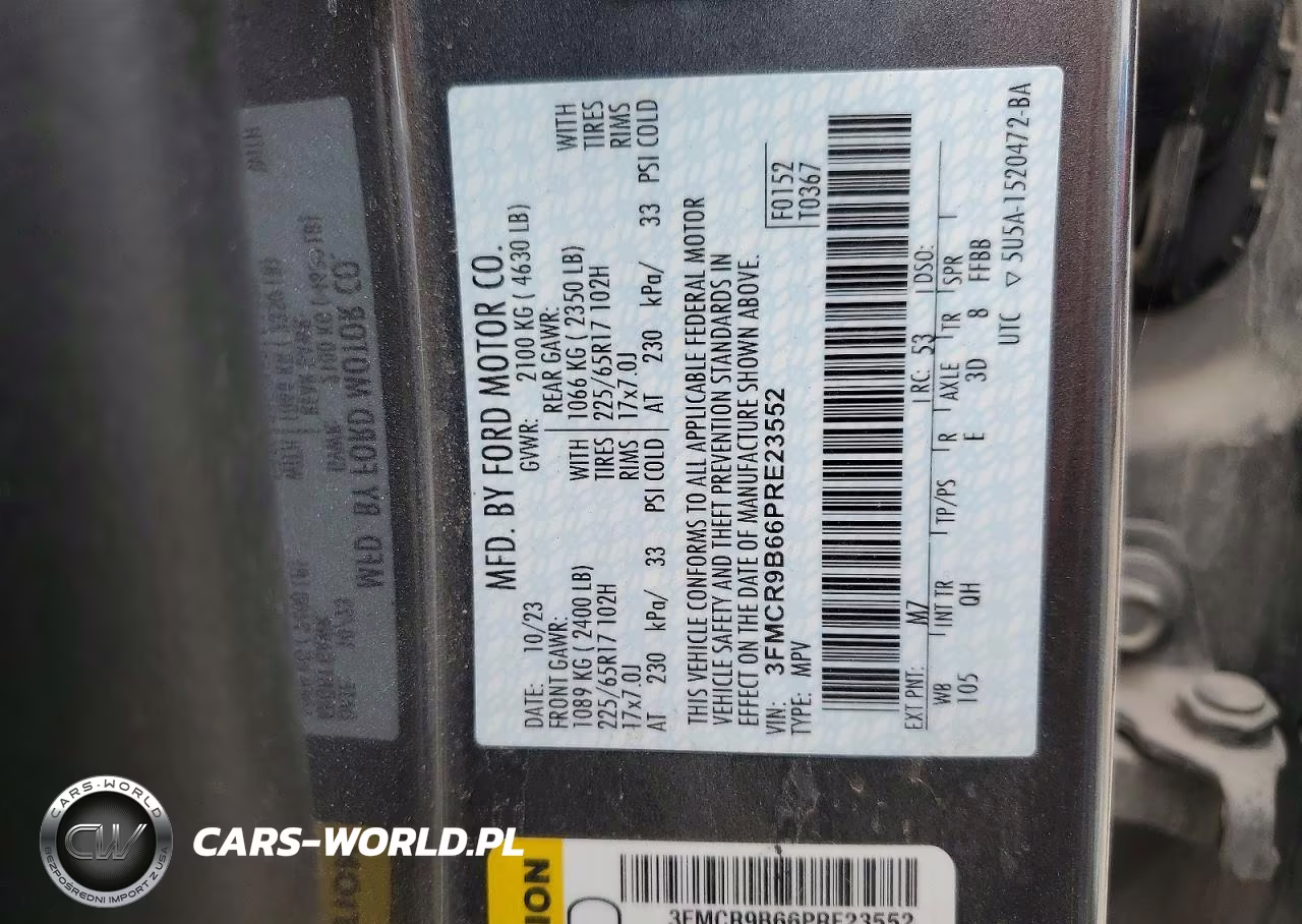 2023 Ford Bronco Sport Big Bend VIN:3FMCR9B66PRE23552 - 12