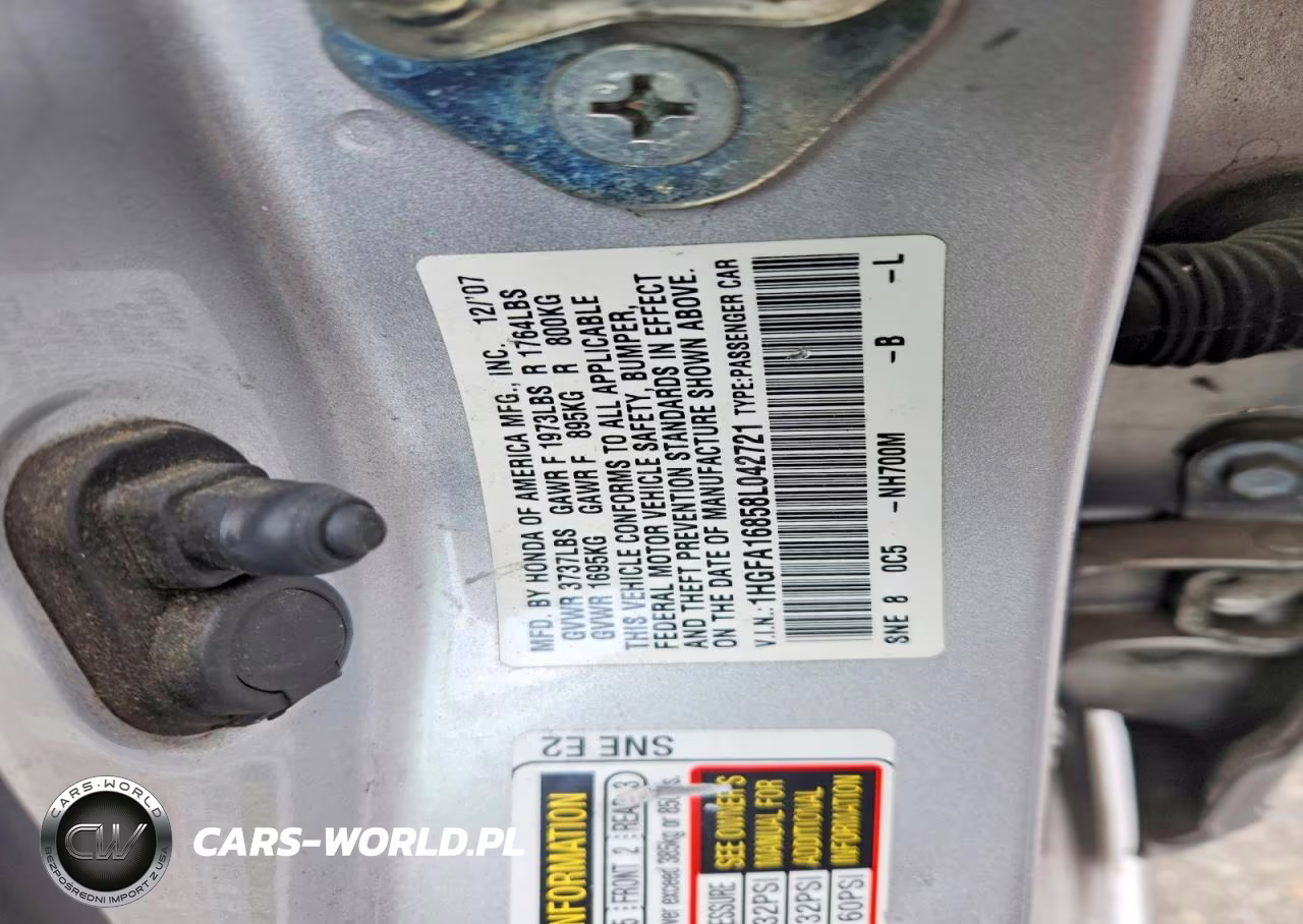 2008 Honda Civic Ex VIN:1HGFA16858L042721 - 12
