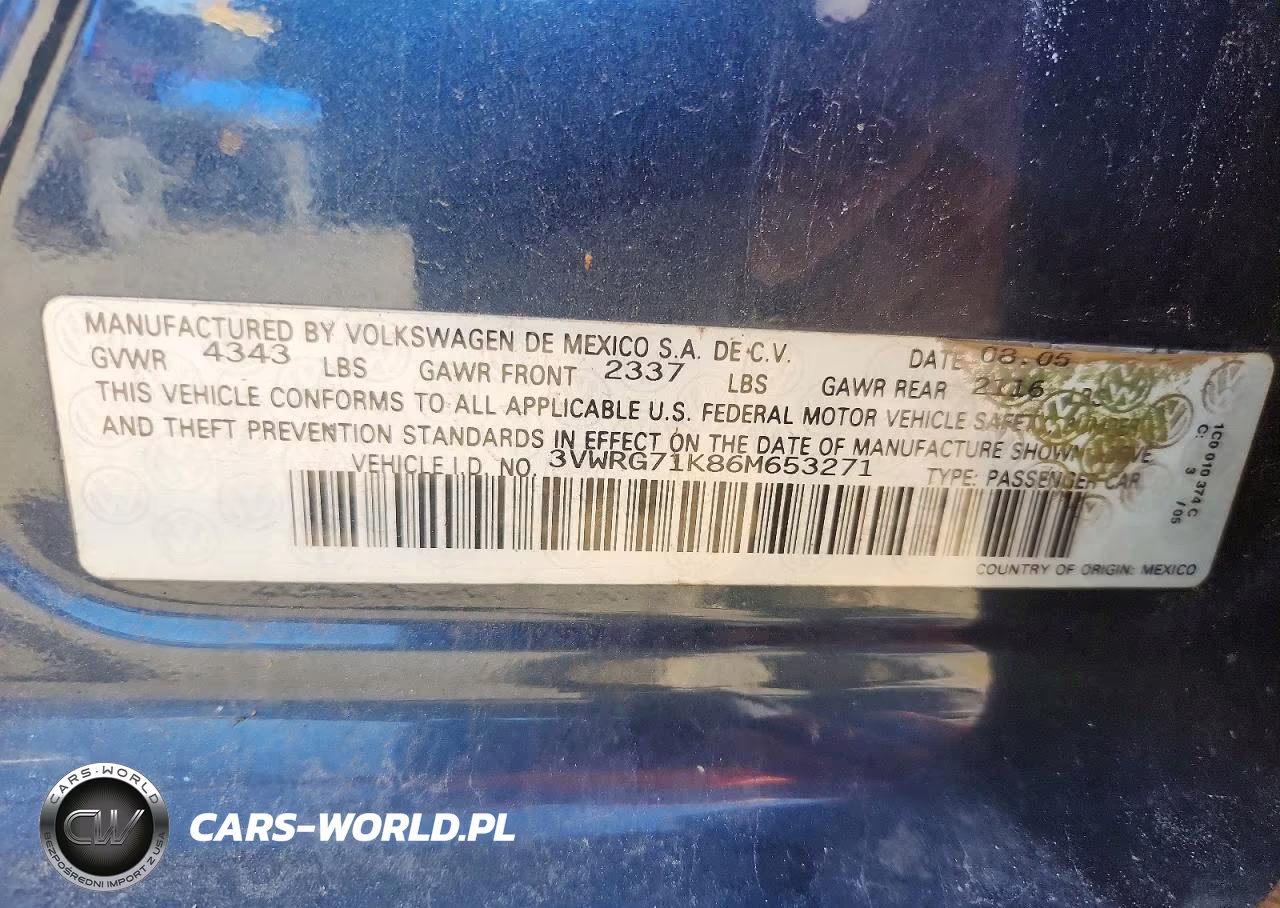2006 Volkswagen Jetta 2.5 VIN:3VWRG71K86M653271 - 12