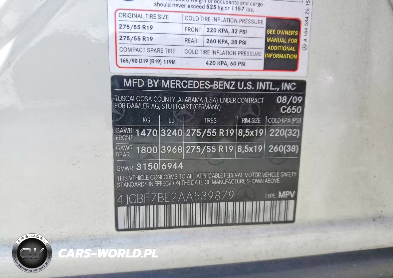2010 Mercedes-Benz Gl 450 4Matic VIN:4JGBF7BE2AA539879 - 13