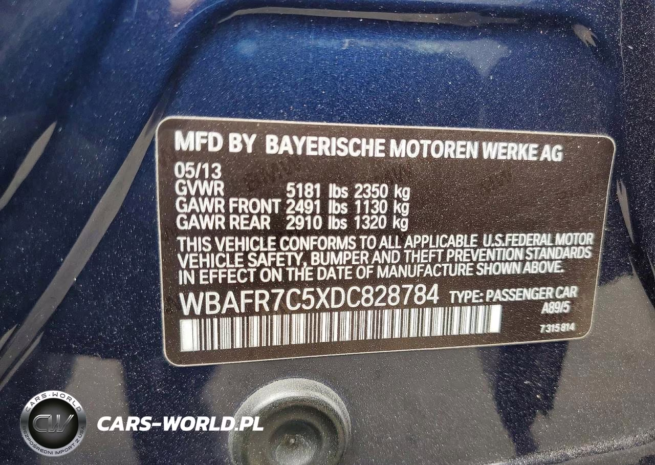2013 BMW 535 I VIN:WBAFR7C5XDC828784 - 13