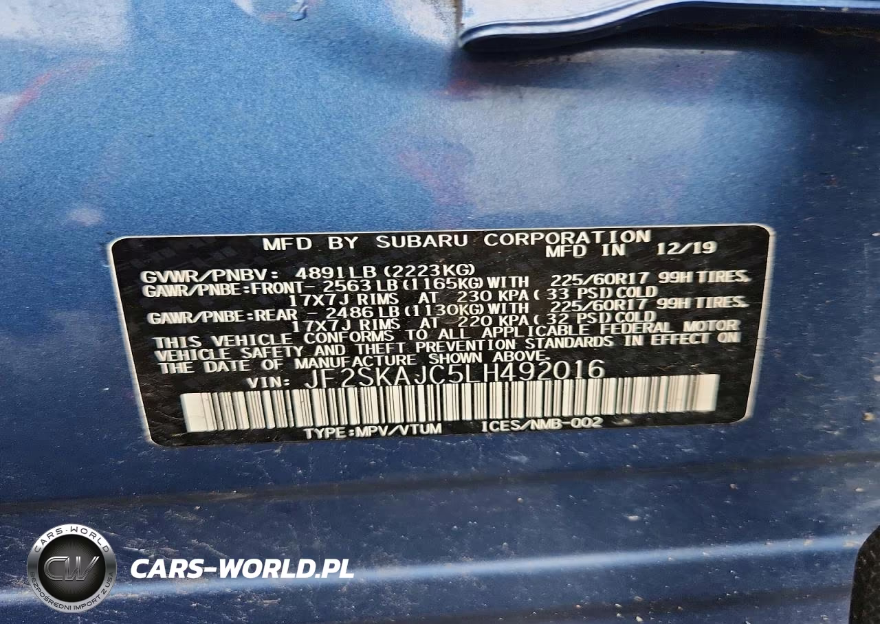 2020 Subaru Forester Premium VIN:JF2SKAJC5LH492016 - 13