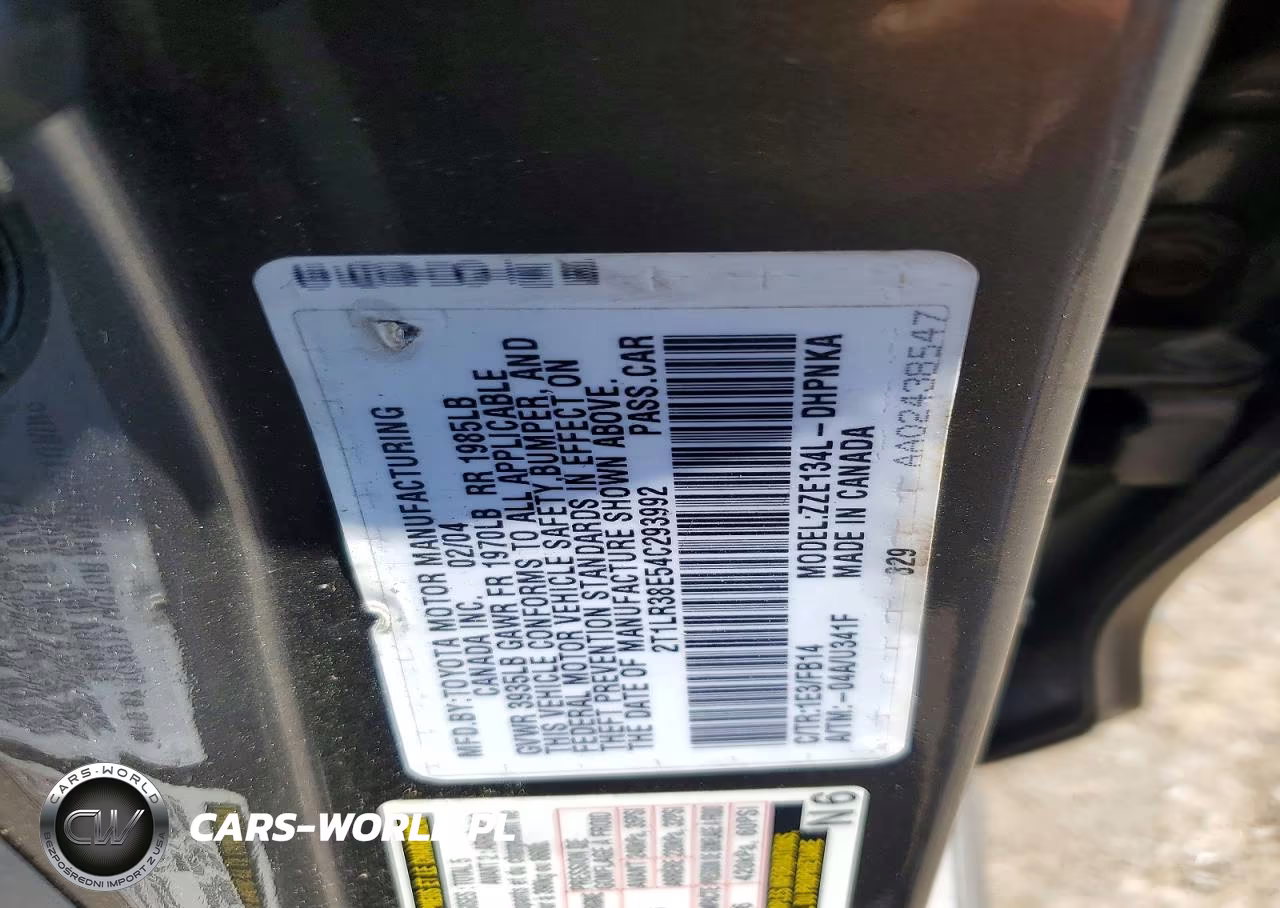 2004 Toyota Matrix Xr VIN:2T1LR38E54C293992 - 12