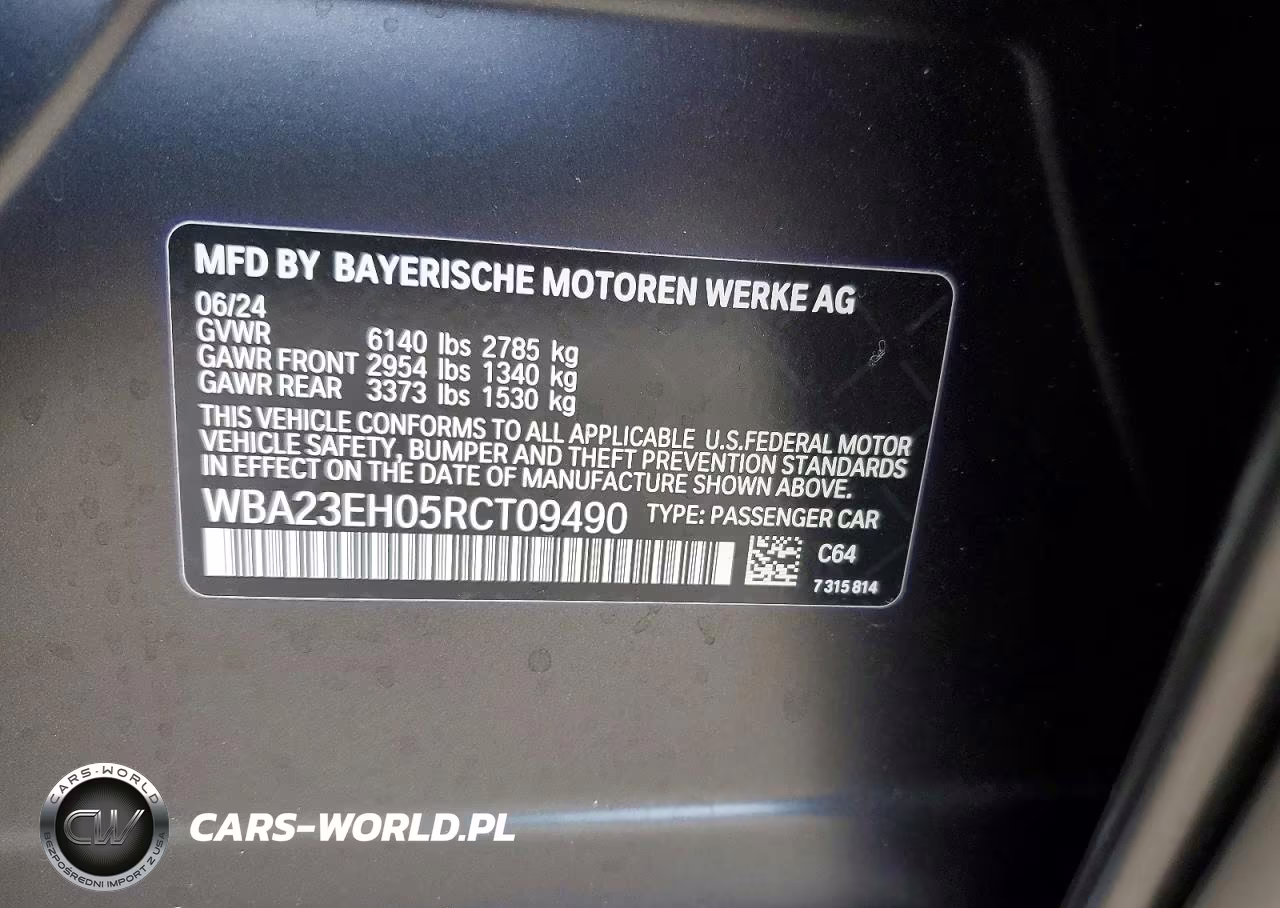2024 BMW 740 I VIN:WBA23EH05RCT09490 - 12